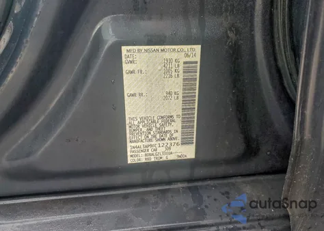 2015 Nissan Altima 2.5 z USA, uszkodzony, nr VIN 1N4AL3AP9FC122376